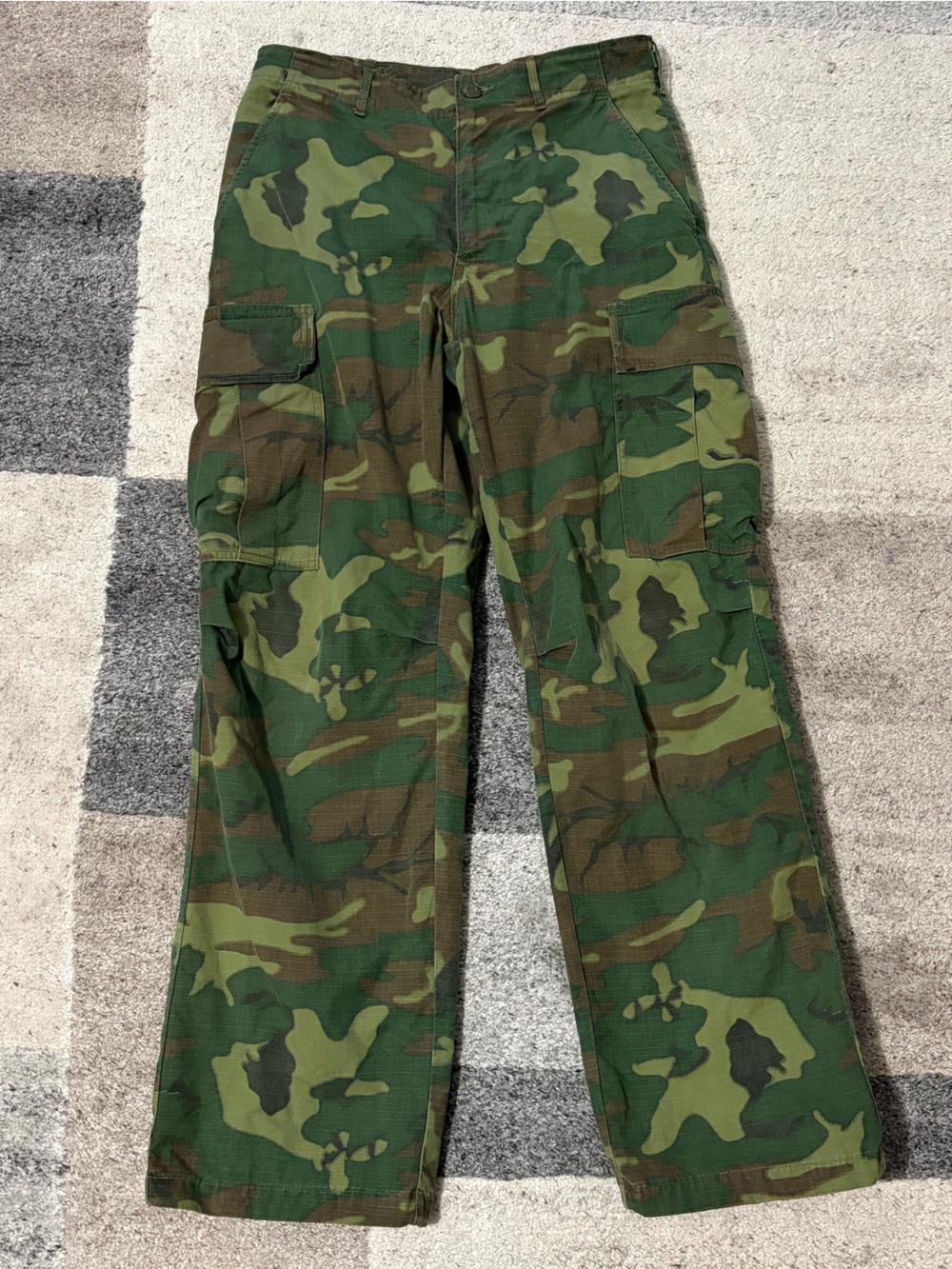 Vintage 1968 ERDL Camo Jungle Fatigue Pants Trousers Size Small Reg Vietnam-Era